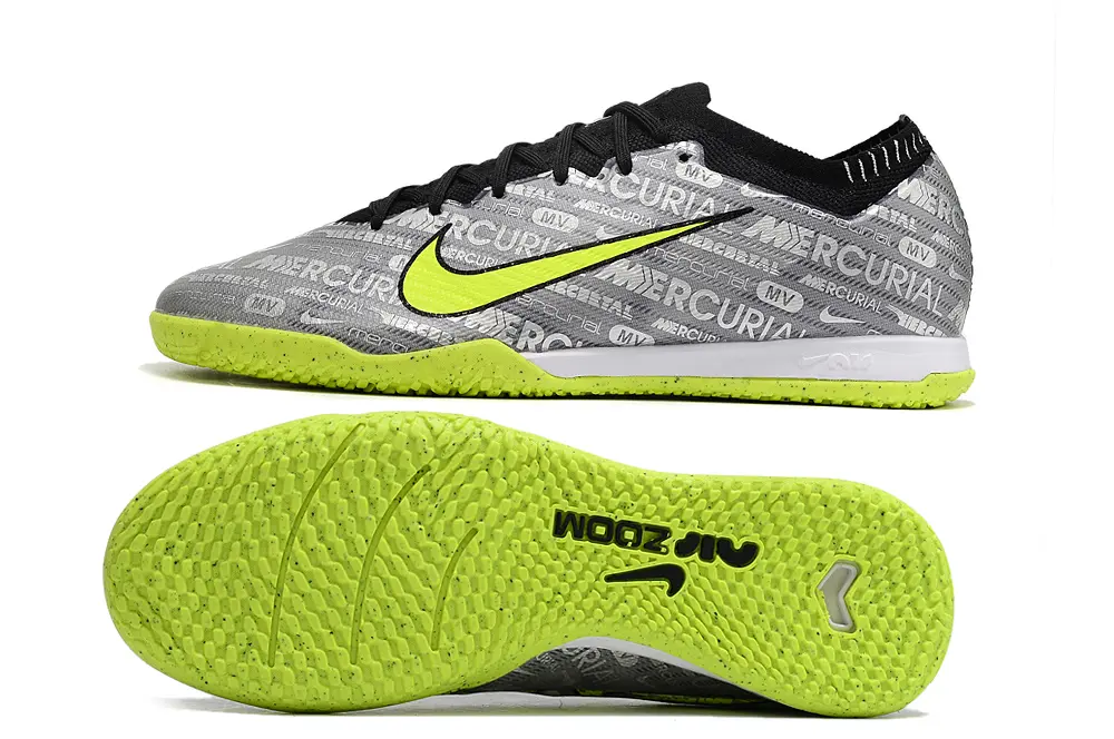 Nike Air Zoom Mercurial Vapor 15 Elite IC - Gray/Neon Green/Black