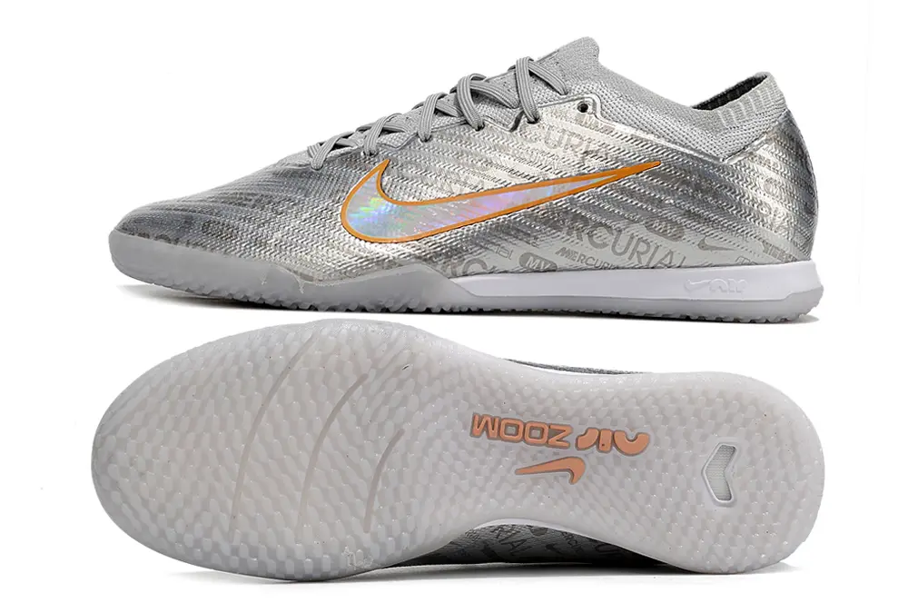 Nike Air Zoom Mercurial Vapor 15 Elite IC - Silver/Metallic Silver/Neon Orange