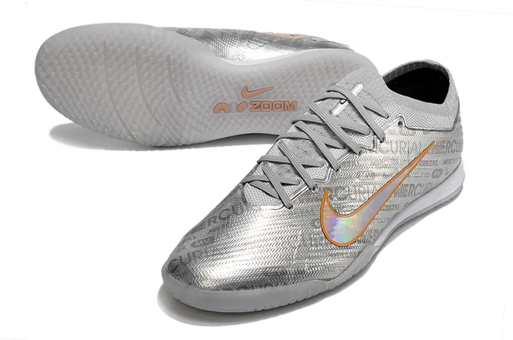 Nike Air Zoom Mercurial Vapor 15 Elite IC - Silver/Metallic Silver/Neon Orange