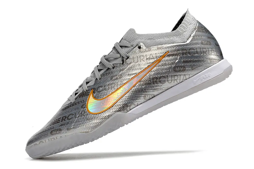 Nike Air Zoom Mercurial Vapor 15 Elite IC - Silver/Metallic Silver/Neon Orange
