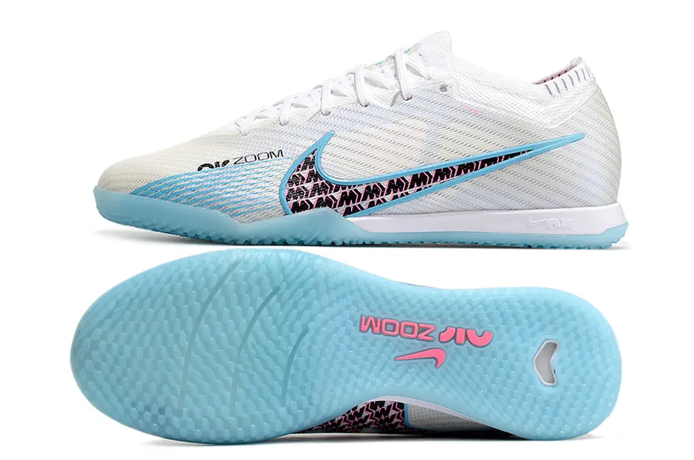 Nike Air Zoom Mercurial Vapor 15 Elite IC - White/Ocean Blue/Fuchsia Pink