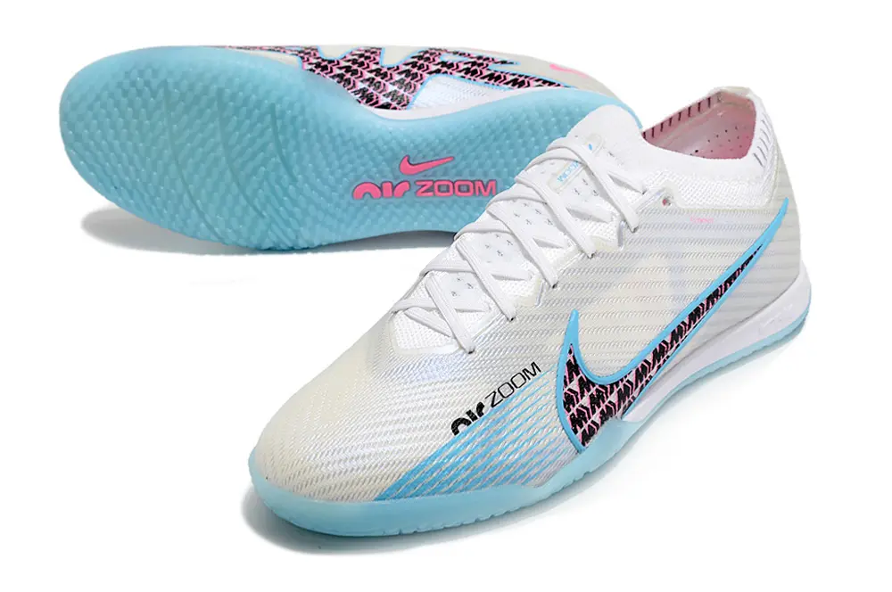 Nike Air Zoom Mercurial Vapor 15 Elite IC - White/Ocean Blue/Fuchsia Pink