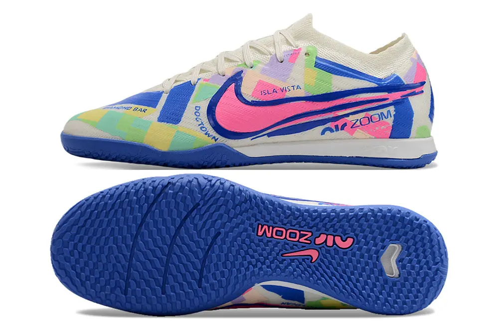 Nike Air Zoom Mercurial Vapor 15 Elite IC - Blue/Neon Pink/Soft Green