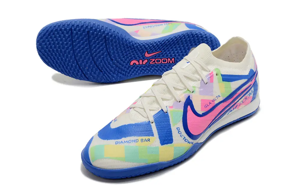 Nike Air Zoom Mercurial Vapor 15 Elite IC - Blue/Neon Pink/Soft Green