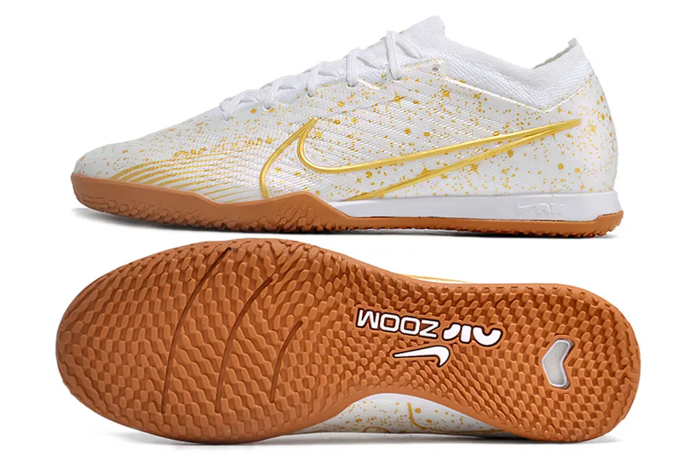 Nike Air Zoom Mercurial Vapor 15 Elite IC - White/Golden Splash/Amber Accents