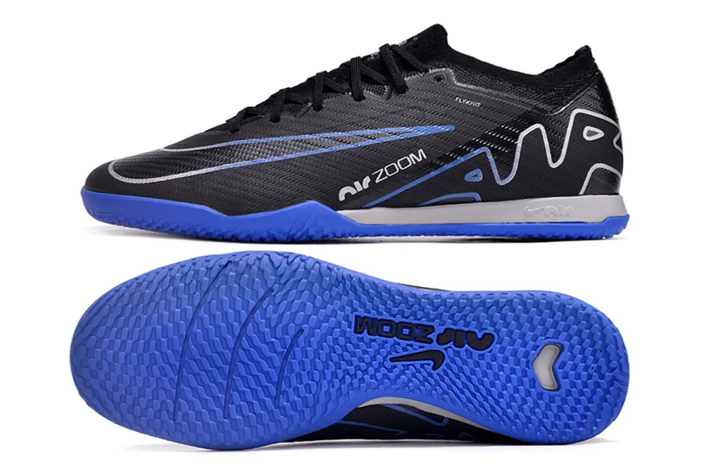 Nike Air Zoom Mercurial Vapor 15 Elite IC - Black/Electric Blue/Metallic Silver