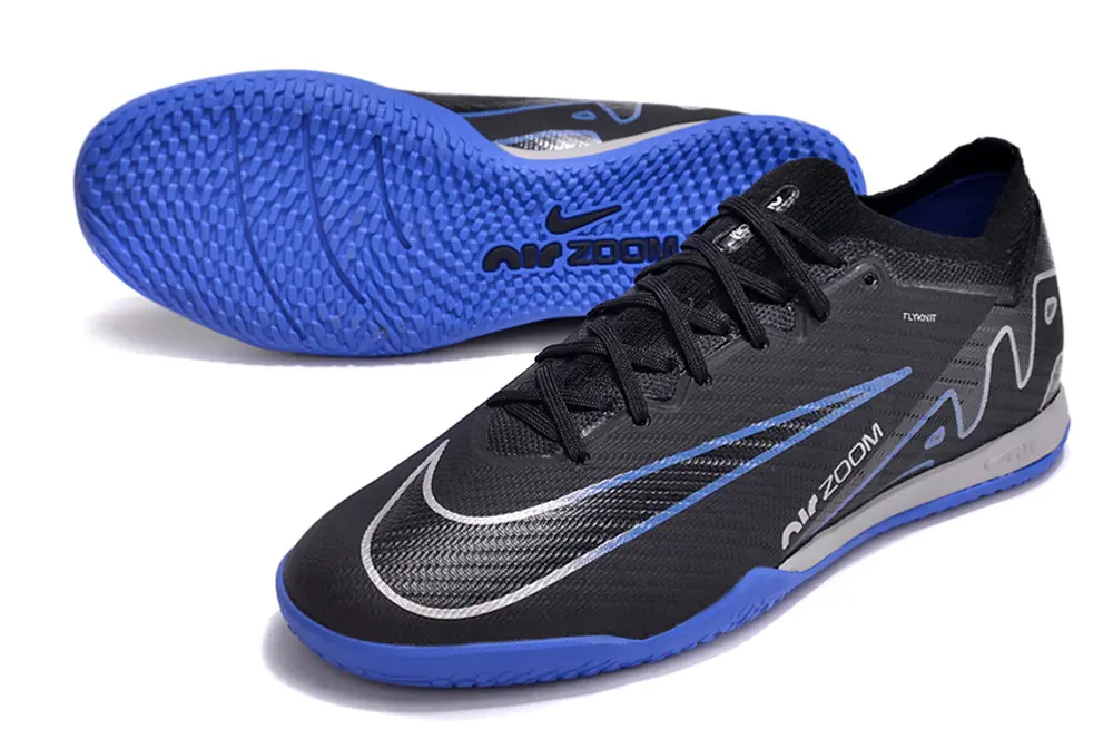 Nike Air Zoom Mercurial Vapor 15 Elite IC - Black/Electric Blue/Metallic Silver