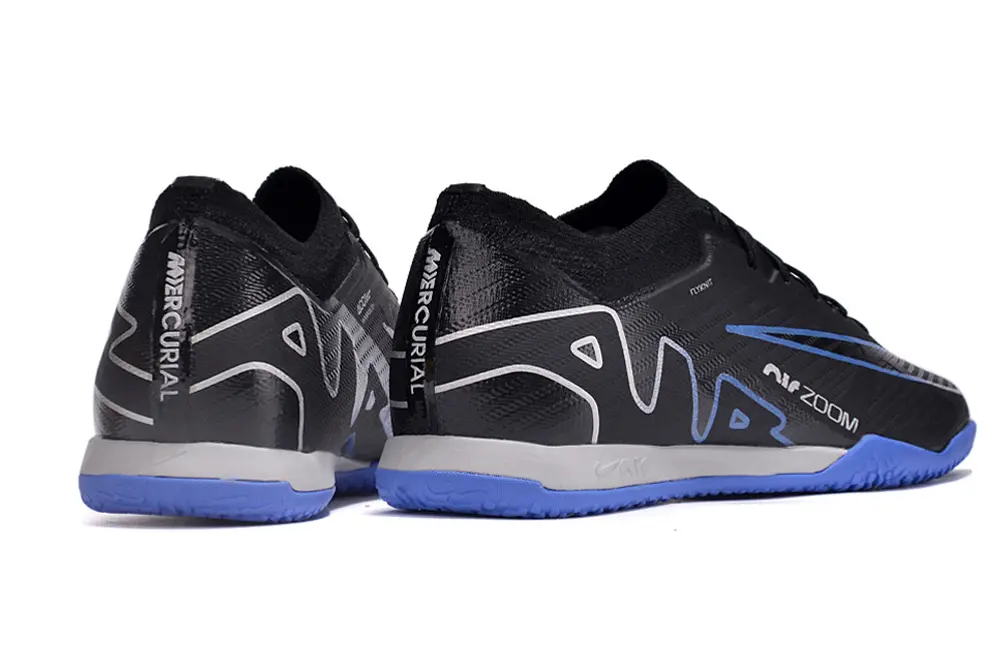 Nike Air Zoom Mercurial Vapor 15 Elite IC - Black/Electric Blue/Metallic Silver