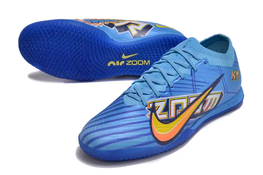 Mbappé x Nike Air Zoom Mercurial Vapor 15 Elite IC - Blue/Electric Blue/Tangerine Flash