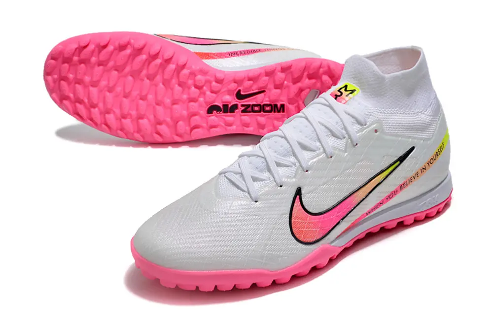 Nike Air Zoom Mercurial Superfly 9 Elite TF - White/Neon Pink/Accent Yellow