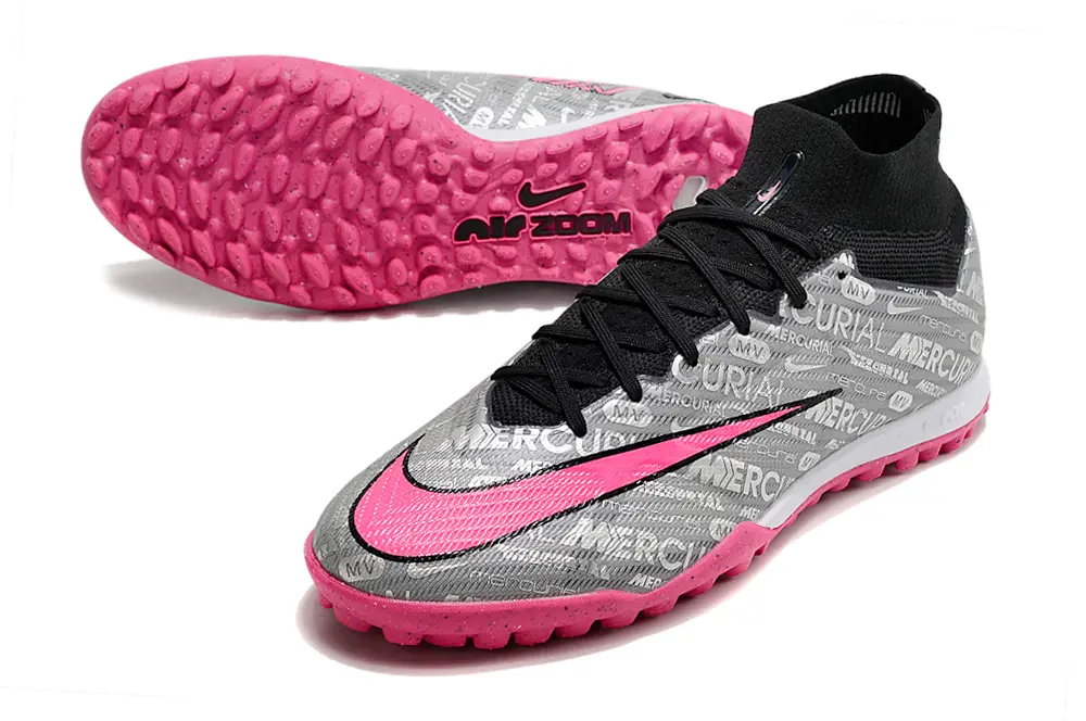 Nike Air Zoom Mercurial Superfly 9 Elite TF - Gray/Neon Pink/Steel Gray