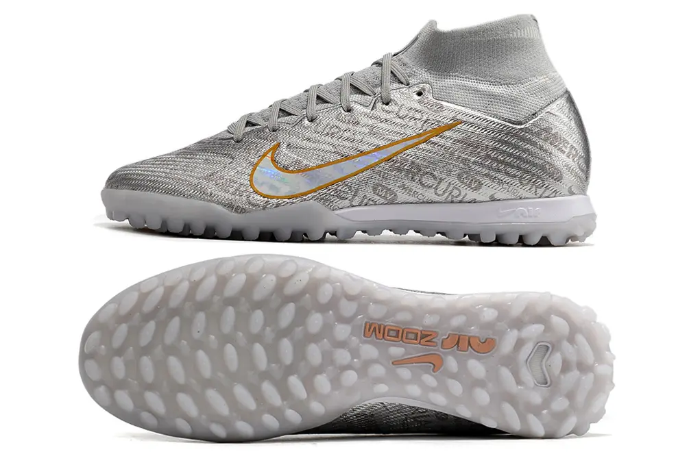 Nike Air Zoom Mercurial Superfly 9 Elite TF - Silver/Iridescent Gold/White
