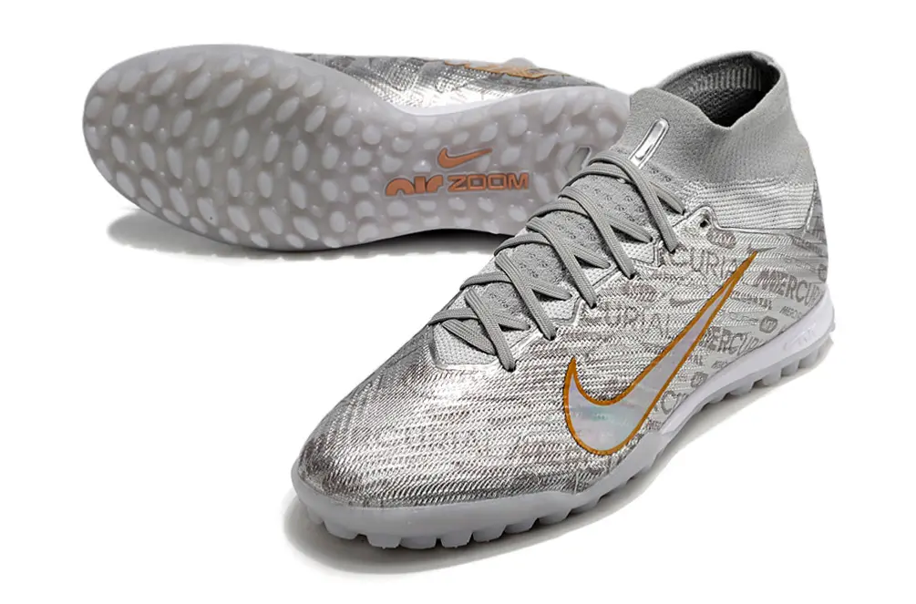 Nike Air Zoom Mercurial Superfly 9 Elite TF - Silver/Iridescent Gold/White