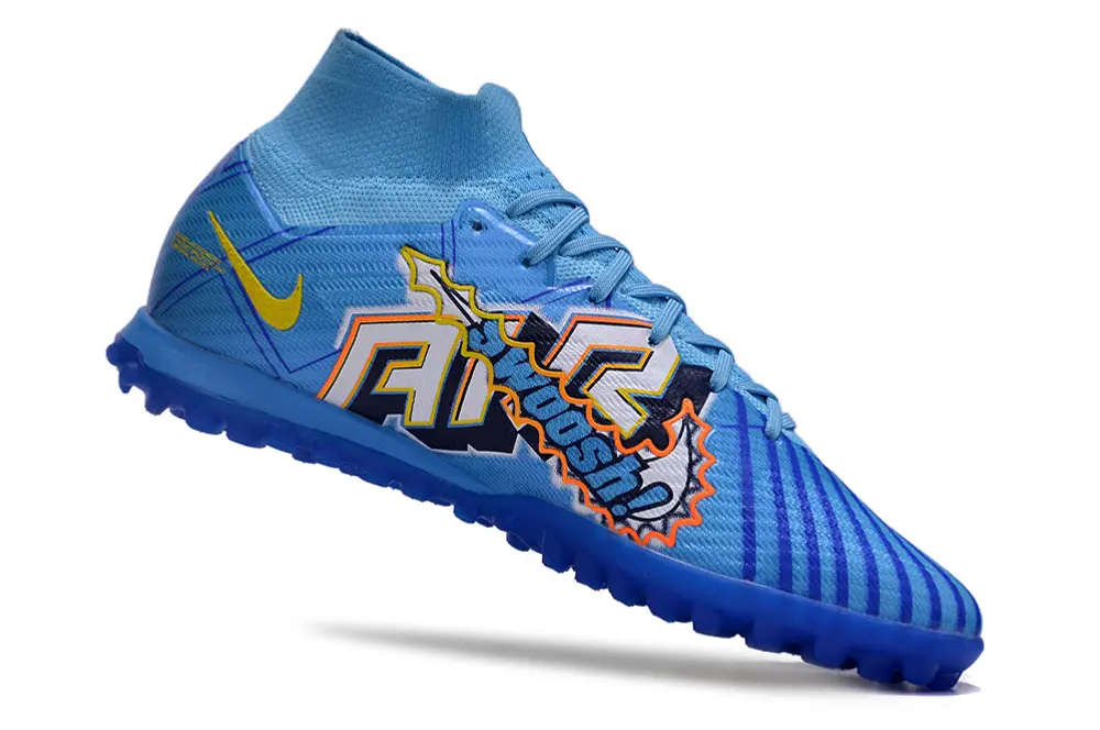 Mbappé x Nike Air Zoom Mercurial Superfly 9 Elite TF - Blue/Bright Blue/Orange