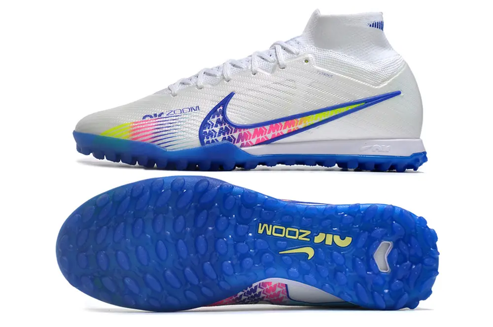 Nike Air Zoom Mercurial Superfly 9 Elite TF - White/Vibrant Blue/Neon Pink