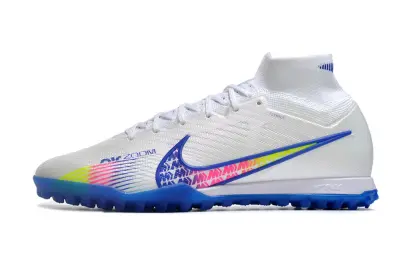 Nike Air Zoom Mercurial Superfly 9 Elite TF - White/Vibrant Blue/Neon Pink