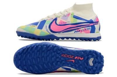 Nike Air Zoom Mercurial Superfly 9 Elite TF - White/Blue Lagoon/Pink Fusion