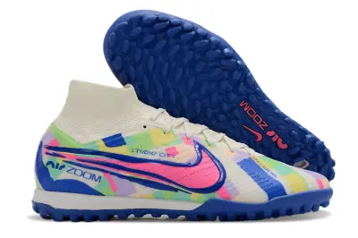Nike Air Zoom Mercurial Superfly 9 Elite TF - White/Blue Lagoon/Pink Fusion