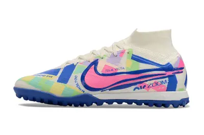 Nike Air Zoom Mercurial Superfly 9 Elite TF - White/Blue Lagoon/Pink Fusion