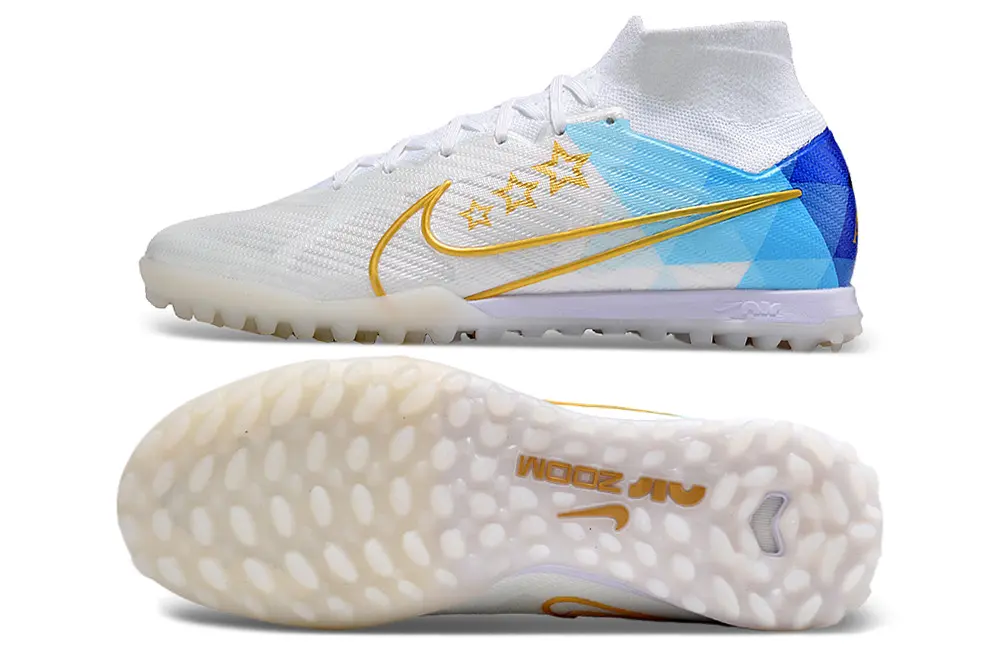 Nike Air Zoom Mercurial Superfly 9 Elite TF - White/Sky Blue/Gold