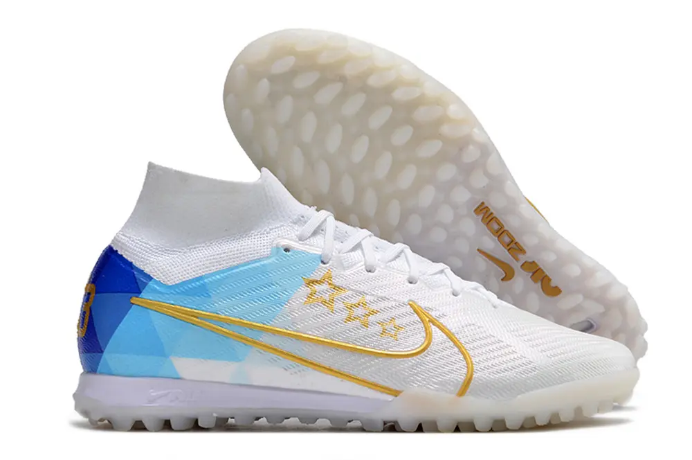 Nike Air Zoom Mercurial Superfly 9 Elite TF - White/Sky Blue/Gold