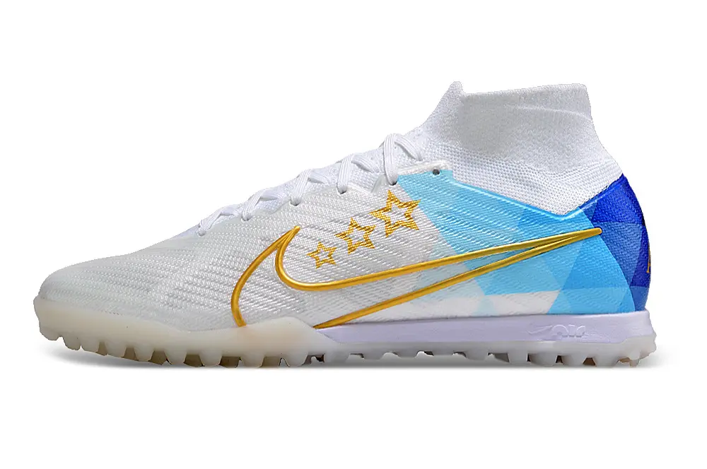 Nike Air Zoom Mercurial Superfly 9 Elite TF - White/Sky Blue/Gold