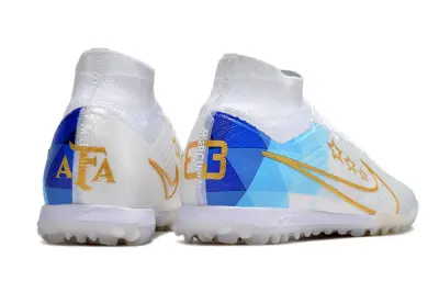 Nike Air Zoom Mercurial Superfly 9 Elite TF - White/Sky Blue/Gold