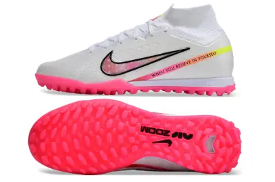 Nike Air Zoom Mercurial Superfly 9 Elite TF - White/Bright Pink/Neon Yellow