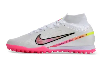 Nike Air Zoom Mercurial Superfly 9 Elite TF - White/Bright Pink/Neon Yellow