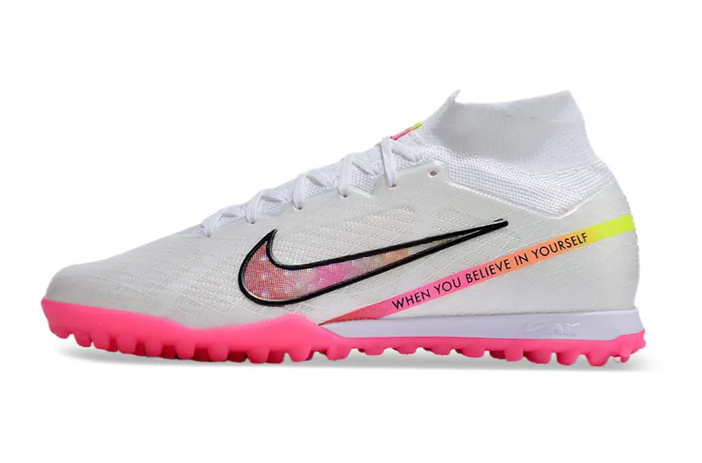 Nike Air Zoom Mercurial Superfly 9 Elite TF - White/Bright Pink/Neon Yellow