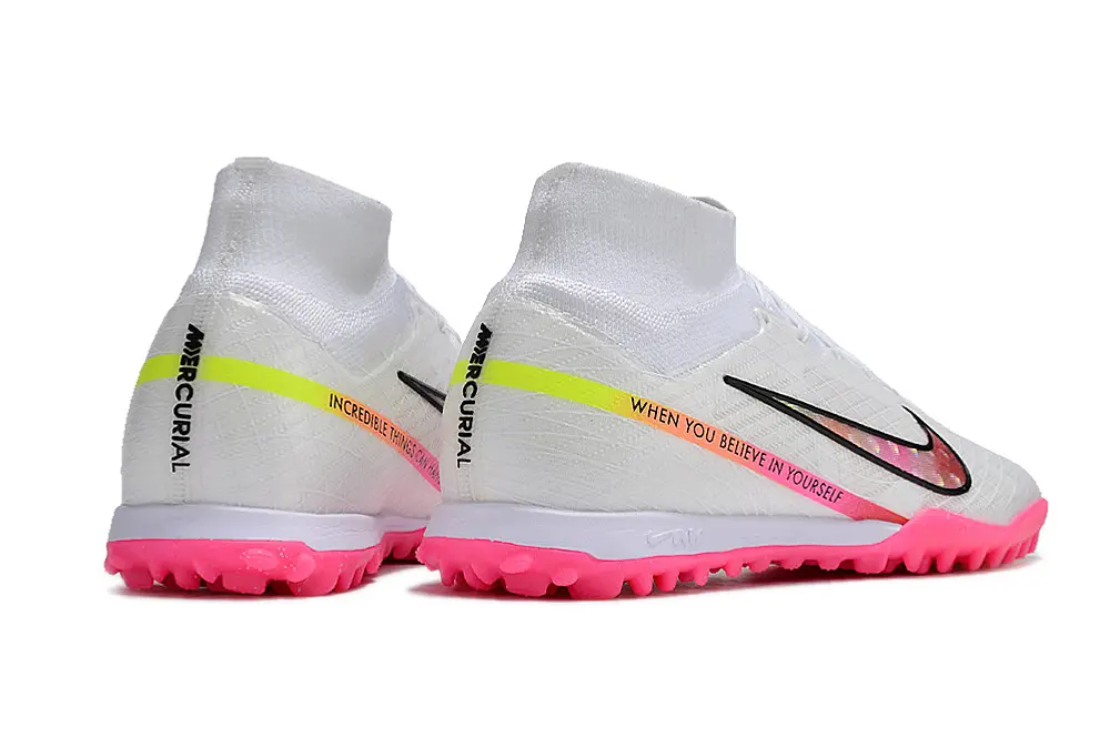 Nike Air Zoom Mercurial Superfly 9 Elite TF - White/Bright Pink/Neon Yellow