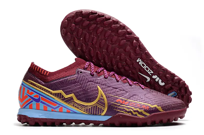 Kylian Mbappé x Nike Air Zoom Mercurial Vapor 15 Elite TF - Maroon/Gold/Blue