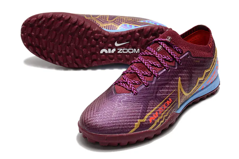 Kylian Mbappé x Nike Air Zoom Mercurial Vapor 15 Elite TF - Maroon/Gold/Blue