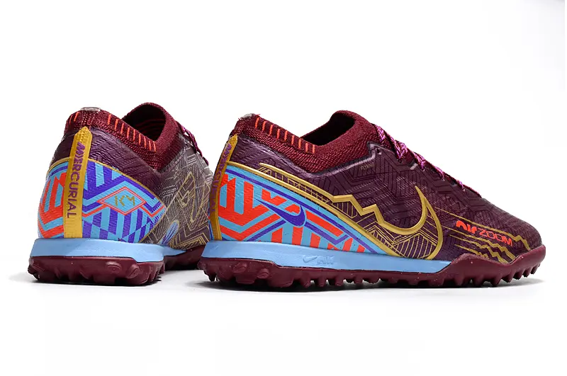 Kylian Mbappé x Nike Air Zoom Mercurial Vapor 15 Elite TF - Maroon/Gold/Blue