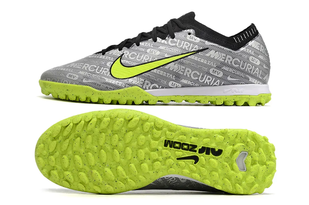 Nike Air Zoom Mercurial Vapor 15 Elite TF - Gray/Electric Yellow/Soft Silver