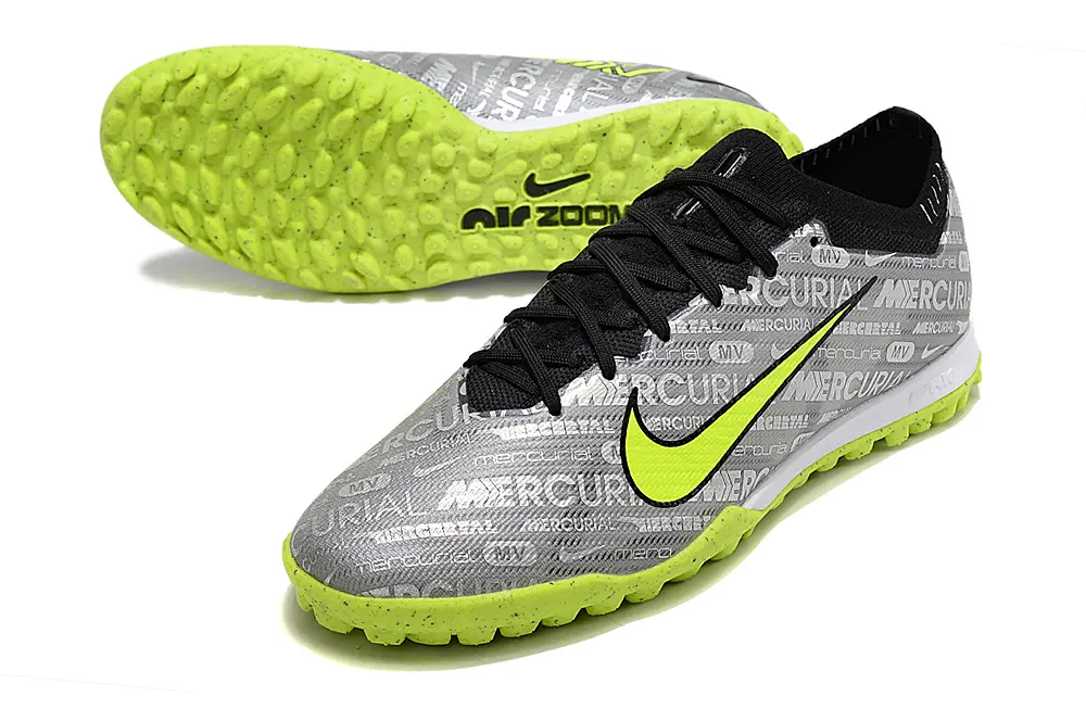 Nike Air Zoom Mercurial Vapor 15 Elite TF - Gray/Electric Yellow/Soft Silver