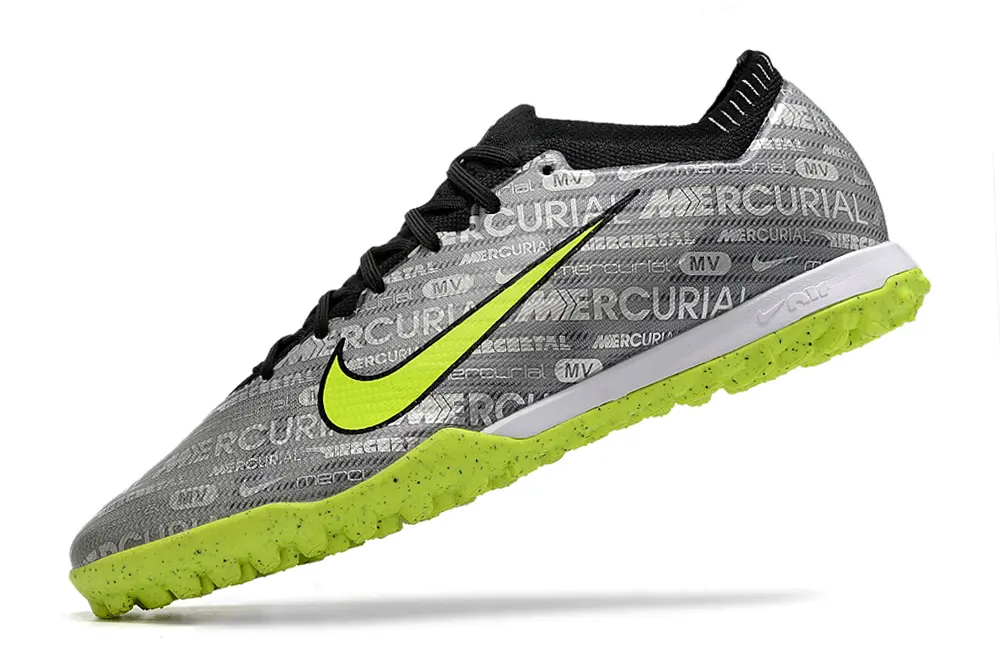 Nike Air Zoom Mercurial Vapor 15 Elite TF - Gray/Electric Yellow/Soft Silver