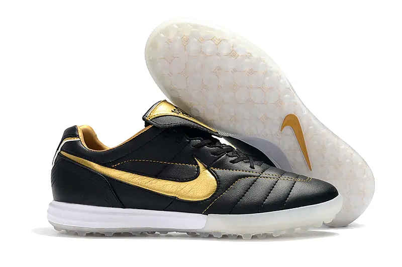 Nike Tiempo Legend 7 Elite R10 TF - Black/Gold Accent/White Sole