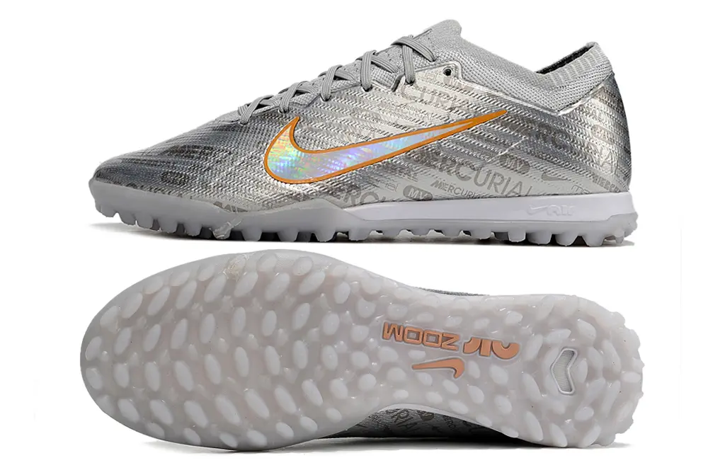 Nike Air Zoom Mercurial Vapor 15 Elite TF - Silver/Iridescent Orange/Light Grey