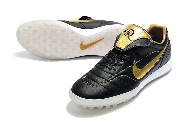 Nike Tiempo Legend 7 Elite R10 TF - Black/Gold Accent/White Sole