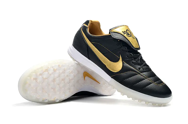 Nike Tiempo Legend 7 Elite R10 TF - Black/Gold Accent/White Sole