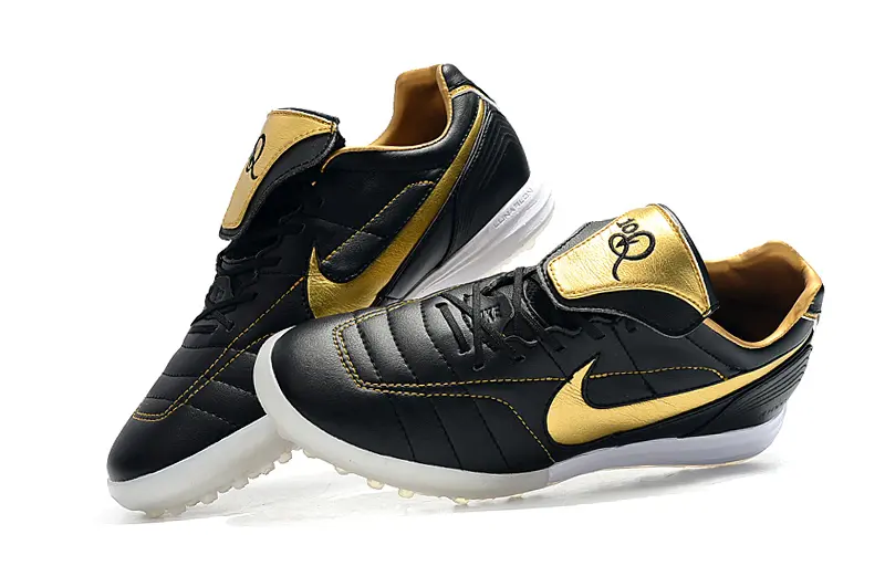 Nike Tiempo Legend 7 Elite R10 TF - Black/Gold Accent/White Sole