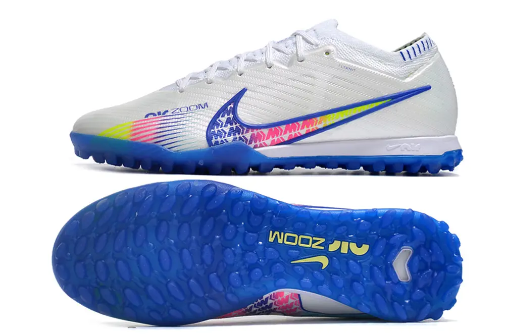 Nike Air Zoom Mercurial Vapor 15 Elite TF - White/Neon Blue/Fluorescent Yellow