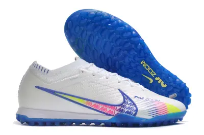 Nike Air Zoom Mercurial Vapor 15 Elite TF - White/Neon Blue/Fluorescent Yellow