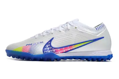 Nike Air Zoom Mercurial Vapor 15 Elite TF - White/Neon Blue/Fluorescent Yellow