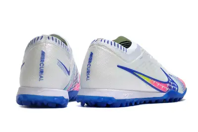 Nike Air Zoom Mercurial Vapor 15 Elite TF - White/Neon Blue/Fluorescent Yellow