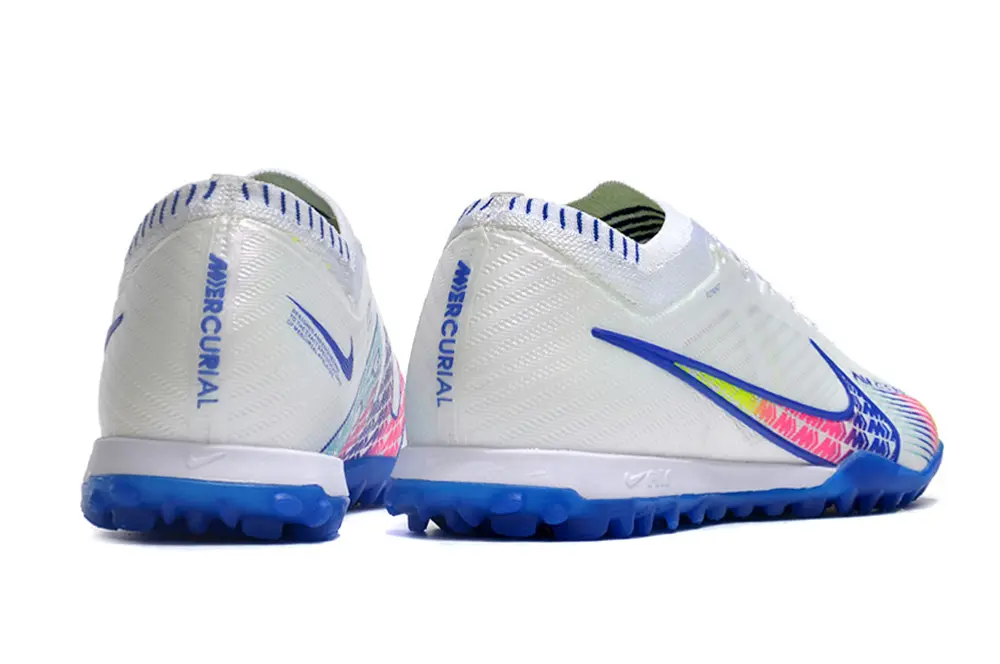 Nike Air Zoom Mercurial Vapor 15 Elite TF - White/Neon Blue/Fluorescent Yellow