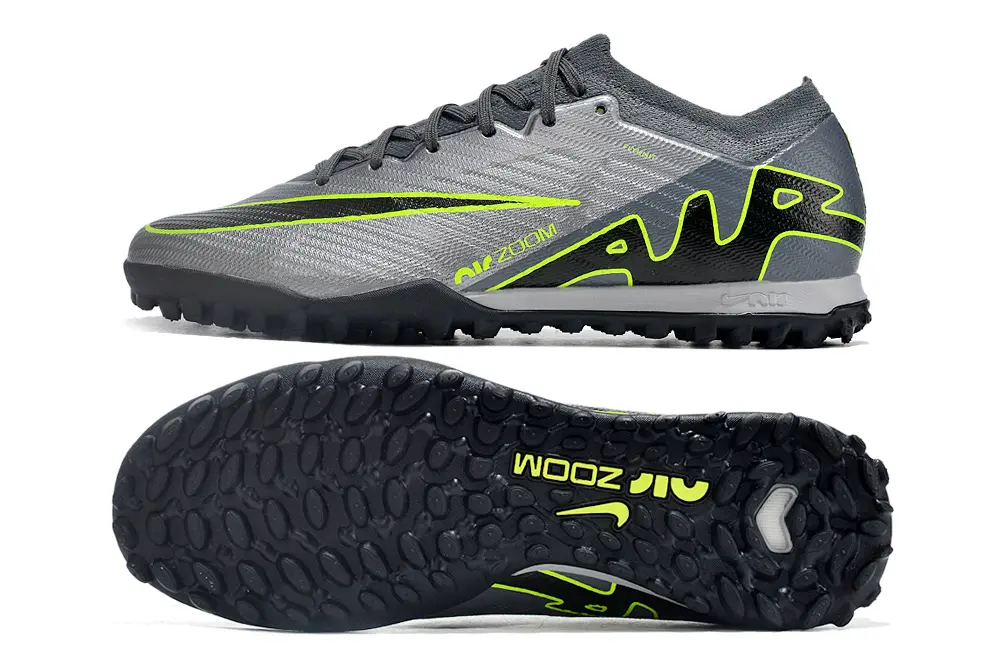 Nike Air Zoom Mercurial Vapor 15 Elite TF - Gray/Neon Green/Charcoal Black