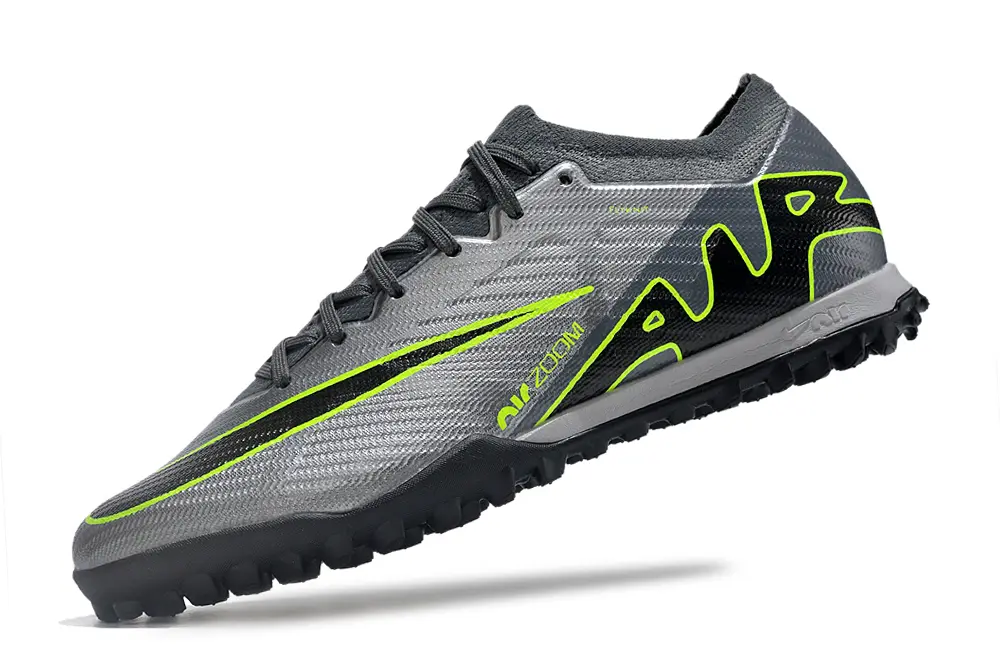 Nike Air Zoom Mercurial Vapor 15 Elite TF - Gray/Neon Green/Charcoal Black