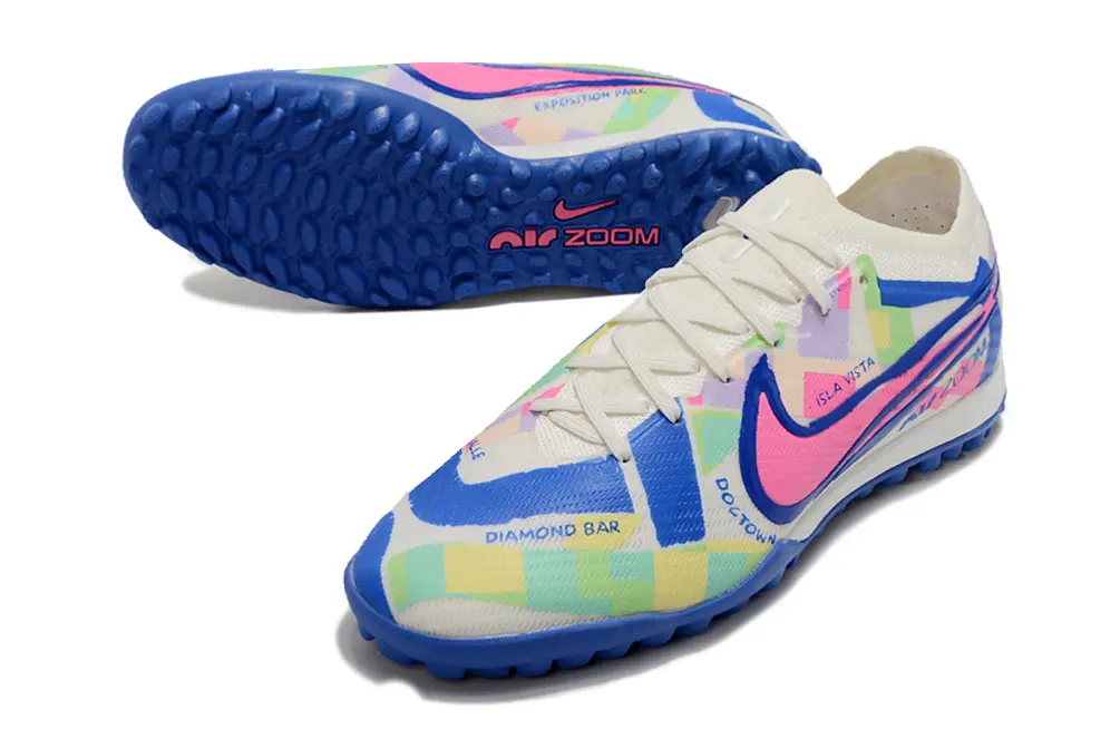 Nike Air Zoom Mercurial Vapor 15 Elite TF - White/Neon Pink/Blue Wave